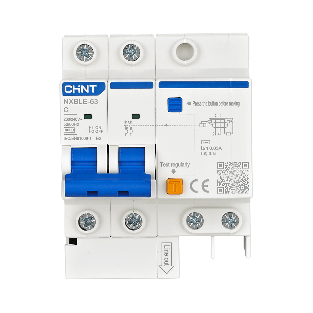 เบรคเกอร์กันดูด 50 แอมป์ 2 โพล 30MA 10KA CHINT RCBO NXBLE-63H 2P C50 TYPE AC_2